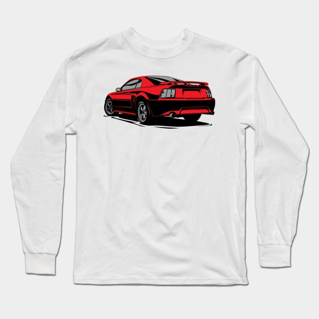 Ford Mustang foxbody pony GT illustration graphics Long Sleeve T-Shirt by ASAKDESIGNS